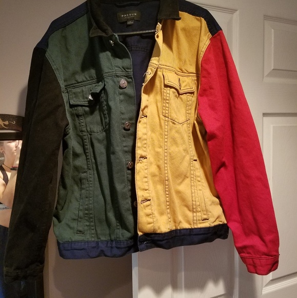 pacsun color block denim jacket